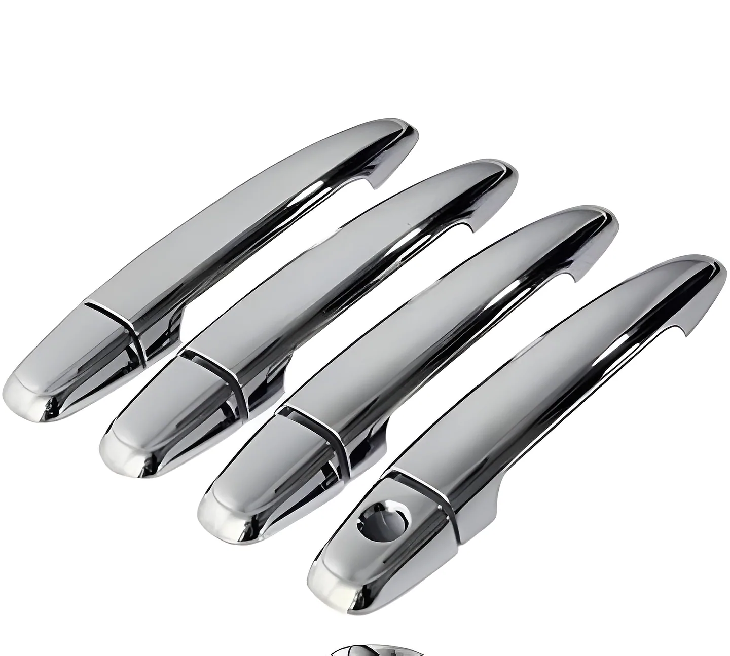 Four chrome door-handle covers